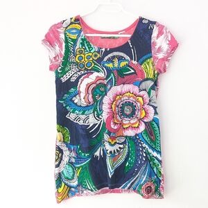 Desigual Girl's Sequin Lace Flowers T-shirt 13-14 Yo